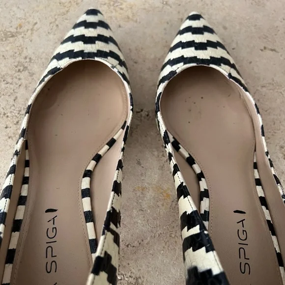 Via Spiga low kitten heel in black and white - Picture 5 of 14